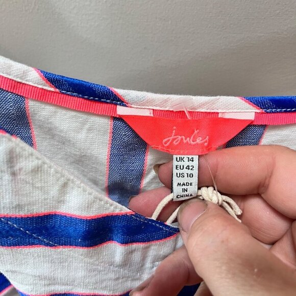 NEW Joules‎ Womens Carper Stripe Tank Top Blouse Button Front- Sz. 10 - Picture 2 of 7